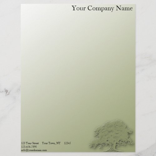 Giant Oak on a Field of Green Letterhead