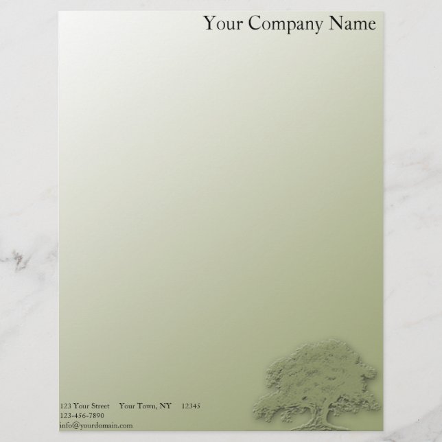 Giant Oak on a Field of Green Letterhead (Front)