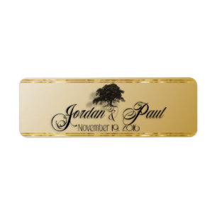 Giant Oak Tree on Gold Cigar Band Label