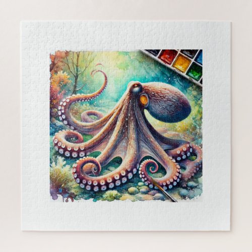 Giant Octopus 290624AREF109 _ Watercolor Jigsaw Puzzle