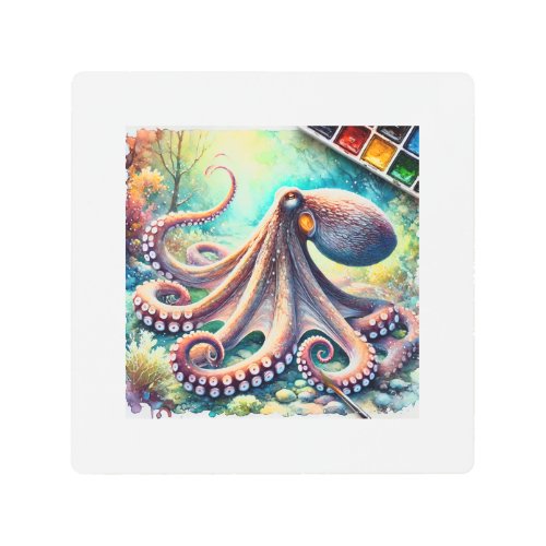 Giant Octopus 290624AREF109 _ Watercolor Metal Print