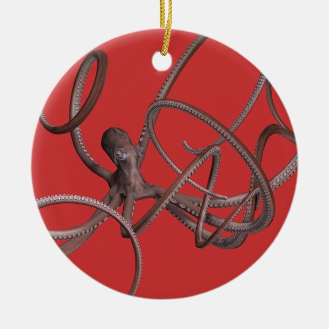 Giant Octopus Ceramic Ornament (Front)