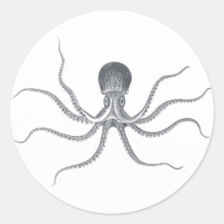 Giant Octopus Nautical Design Classic Round Sticker