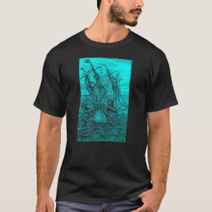 Giant Octopus Pirate Ship Vintage Kraken Sailing S T-Shirt