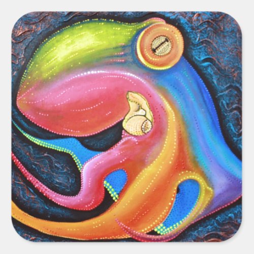 Giant Octopus Square Sticker