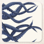 Giant Octopus Tentacles Square Paper Coaster<br><div class="desc">Giant Octopus Blue Triptych by Fab Funky. Features an up-close look at the tentacles of an octopus.|191129D</div>