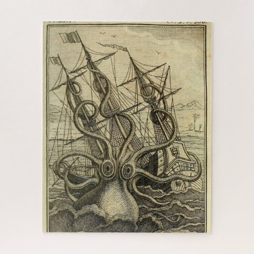 Giant Octopus Vintage 1801 Etching Jigsaw Puzzle