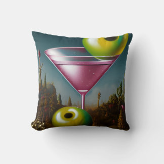 Giant Olives Pink Martini Throw Pillow