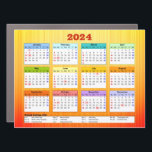 Giant Ombre 2024 Calendar Magnet<br><div class="desc">Giant magnetic calendar is perfect for board room,  break room,  bulletin board,  or classroom. Attaches to most white boards. 2022 full year calendar with federal holidays.</div>