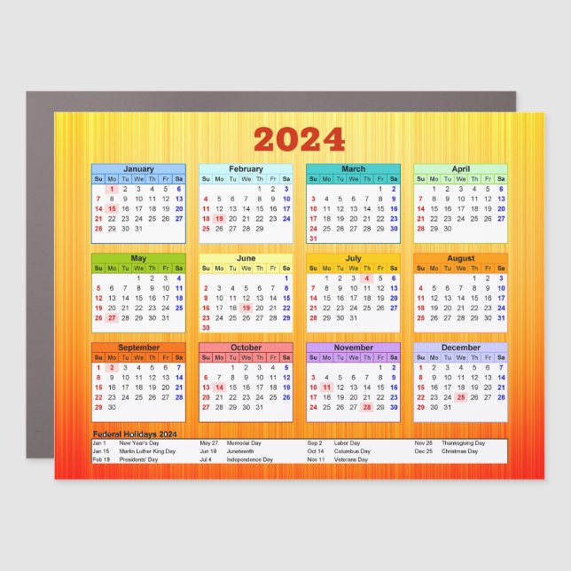 Giant Ombre 2024 Calendar Magnet (Front)
