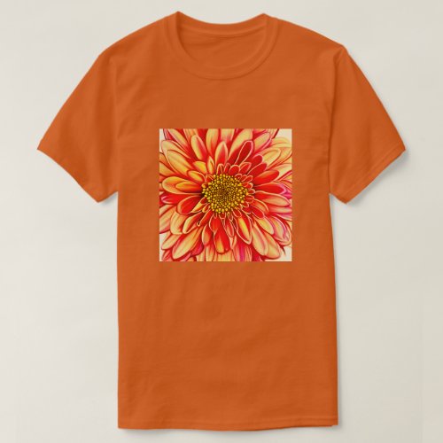 Giant Orange and Golden Yellow Aster Flower  T_Shirt