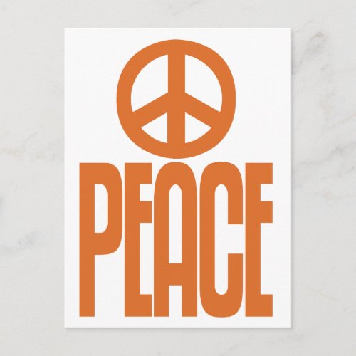 Giant Orange Peace Sign Text Loudmouth Postcard