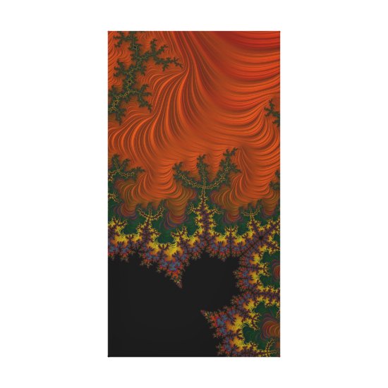 Giant Orange Tree Fractal Abstract Landscape Canvas Print