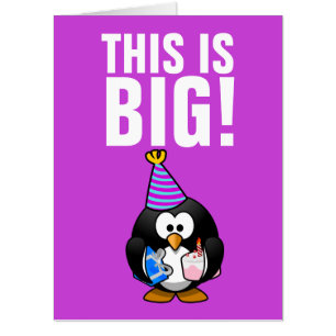 GIANT OVERSIZED PENGUIN FUNNY BIRTHDAY CARD