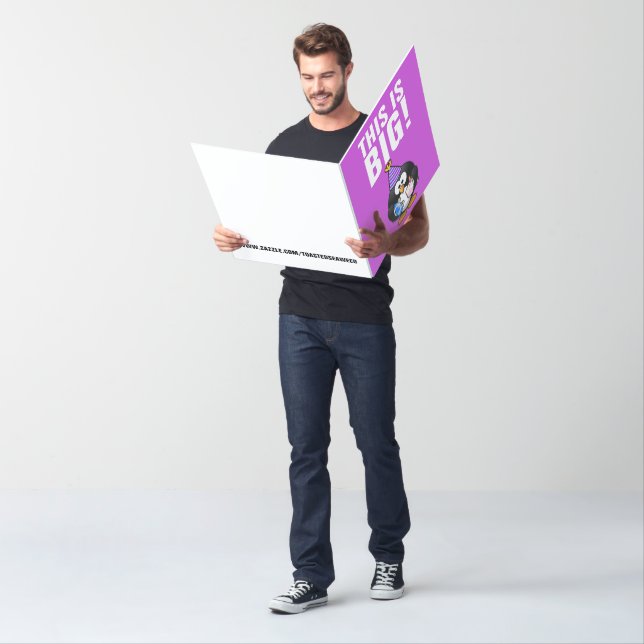 GIANT OVERSIZED PENGUIN FUNNY BIRTHDAY CARD (In Situ)