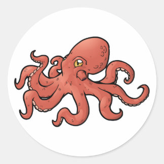 Giant Pacific Octopus Classic Round Sticker