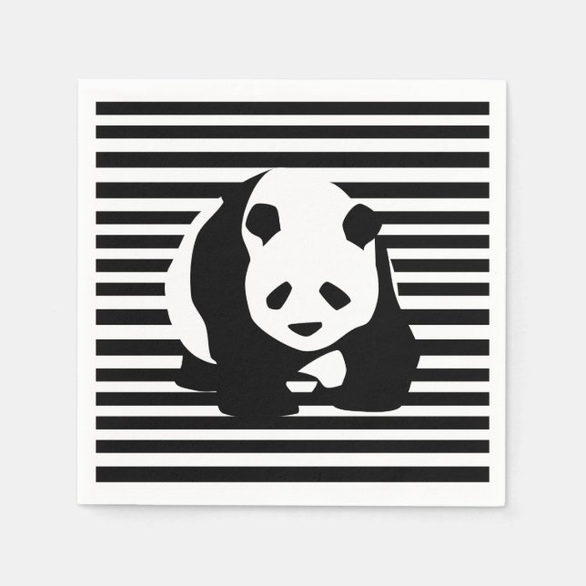 Giant Panda and Stripes Napkins (Front)