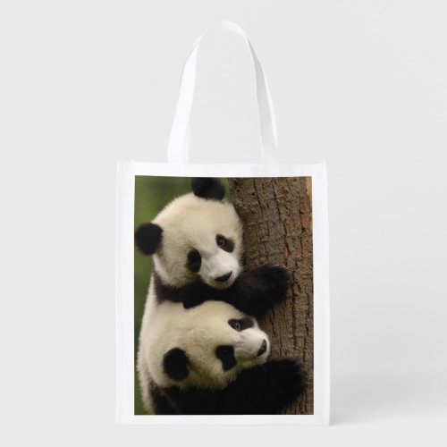 Giant panda babies Ailuropoda melanoleuca 2 Grocery Bag