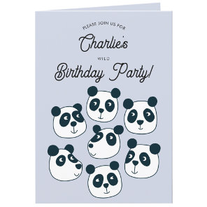 Giant Panda Bear Birthday Party Invitation