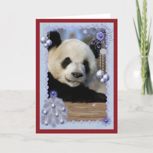 Giant Panda Bear Christmas Card