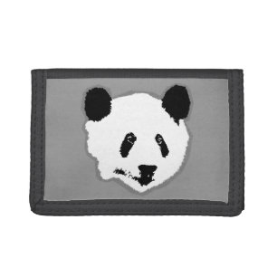 Giant Panda Bear Face Trifold Wallet