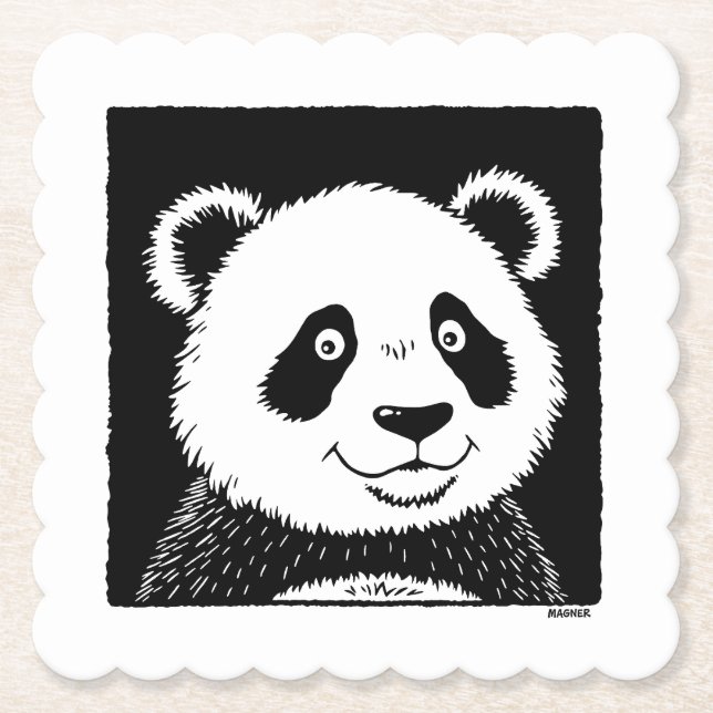 Giant Panda Bear Paper Coaster (Front)