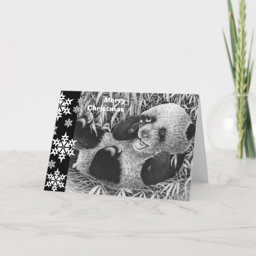 Giant Panda Cub Christmas Card