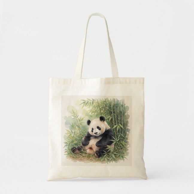 Giant Panda Dozing In The Wild Bamboo Thicket Tote Bag