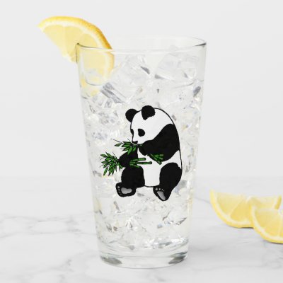 Giant Panda Eats Bamboo Glass