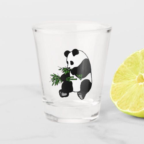 Giant Panda Eats Bamboo Glass