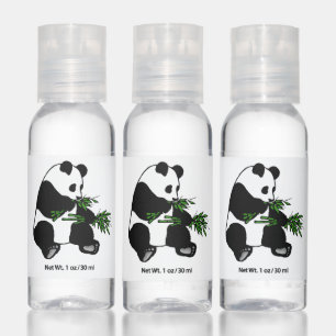 Giant Panda Eats Bamboo Hand Sanitizer