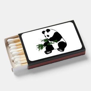 Giant Panda Eats Bamboo Matchboxes
