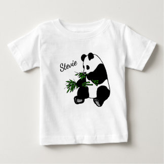 Giant Panda Eats Bamboo Name Baby T-Shirt