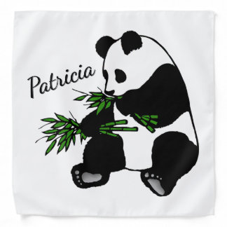 Giant Panda Eats Bamboo Name Bandana