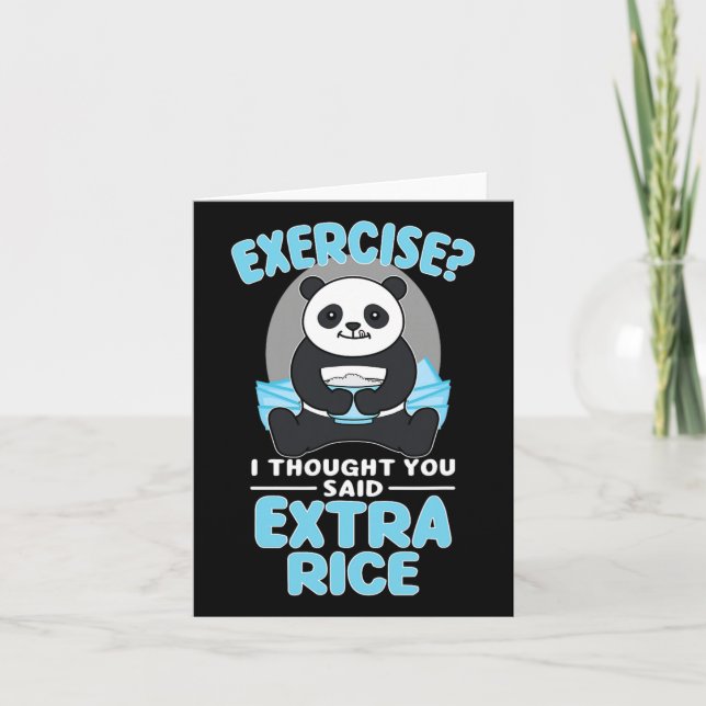 Giant Panda Funny Gym Workout Sayings Food Fitness Card (Front)