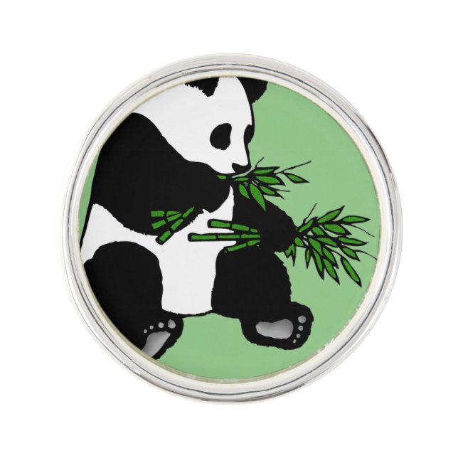 Giant Panda Green Lapel Pin (Front)