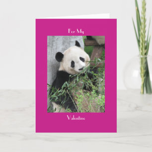 Giant Panda Happy Valentine's Day Pink Greeting Holiday Card