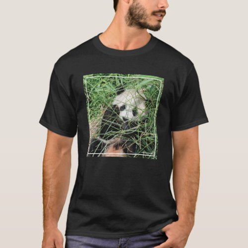 Giant Panda Hiding In Grass T_Shirt