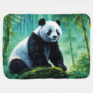 Giant Panda in Bamboo Forest Baby Blanket