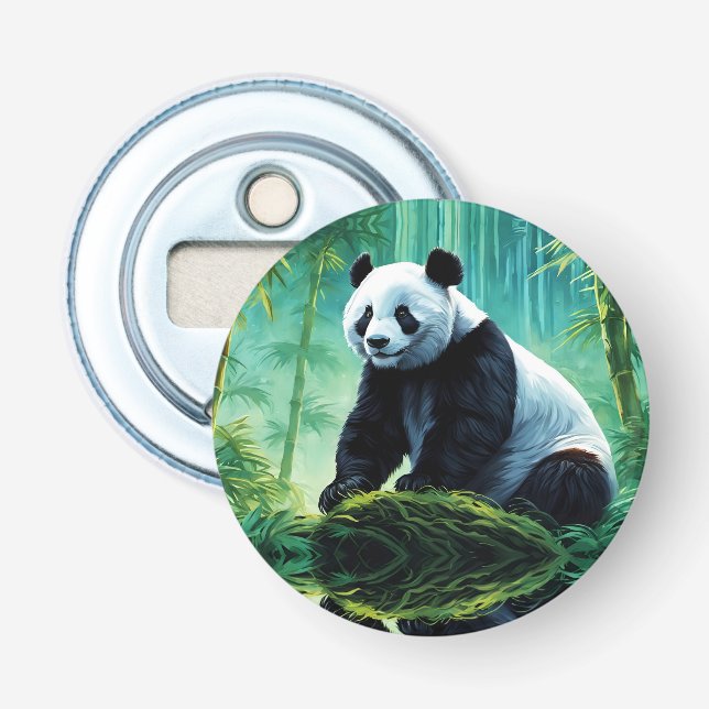 Giant Panda in Bamboo Forest Bottle Opener (Front)