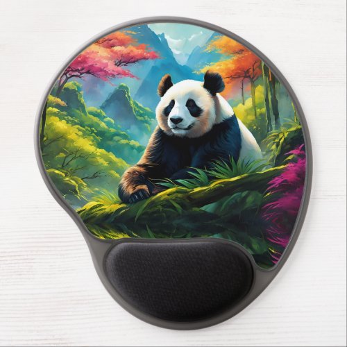 Giant Panda in Bamboo Forest on Mountain Gel Mouse Pad