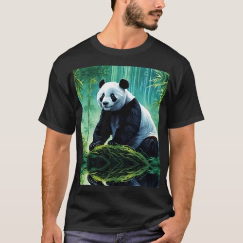 Giant Panda in Bamboo Forest T_Shirt