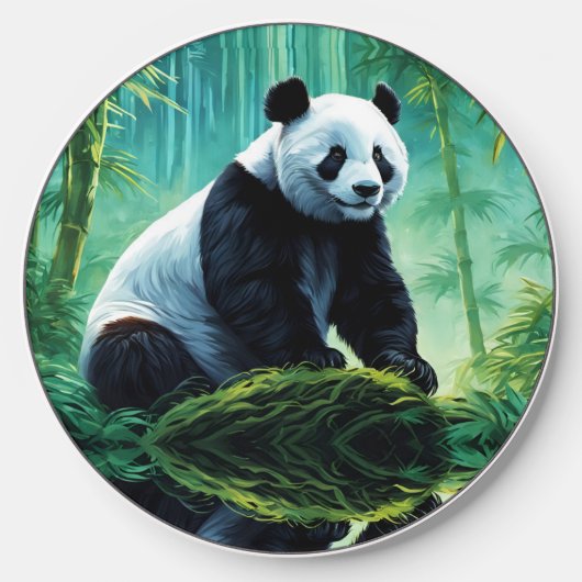 Giant Panda in Bamboo Forest Wireless Charger (Front)