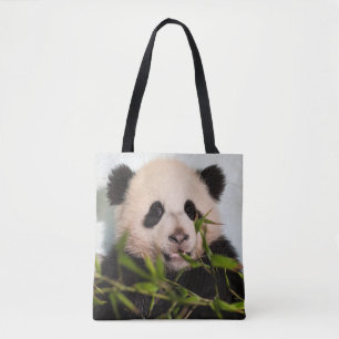 Giant Panda leaning Against Wall Tote Bag