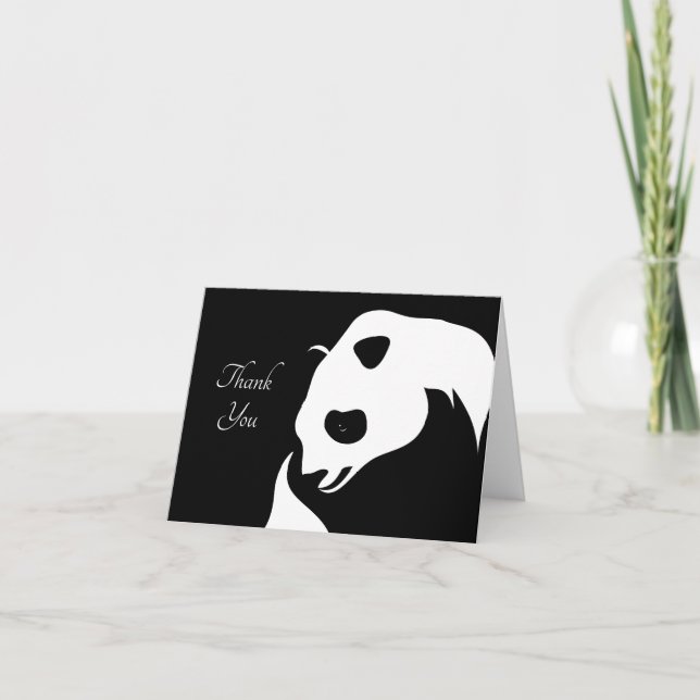 Giant Panda Letterpress Thank You Card (Front)