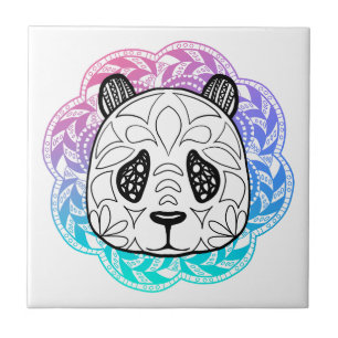Giant Panda Mandala Ceramic Tile