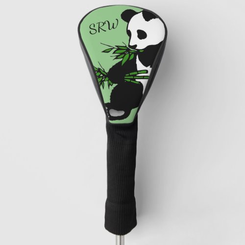 Giant Panda Monogram Name Green Golf Head Cover