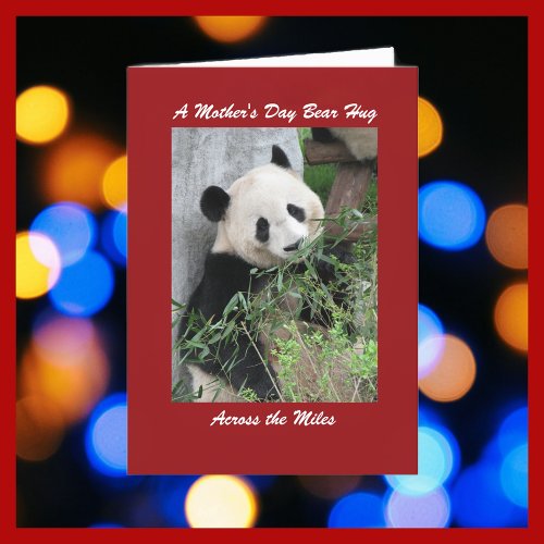 Giant Panda Mothers Day Bear Hug Across Miles Red Card