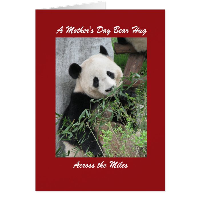 Giant Panda Mother's Day Bear Hug Across the Miles Greeting Cards