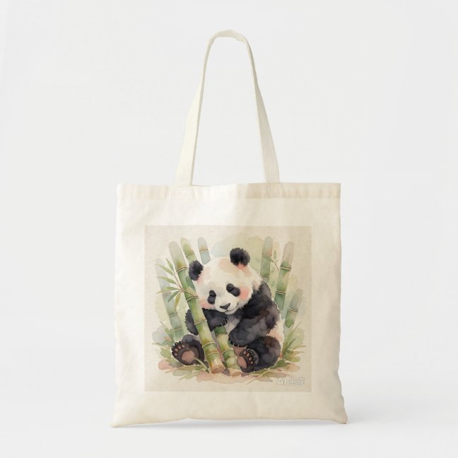 Giant Panda Napping Among The Bamboo Shoots Tote B Bag